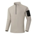 thumbnail image 2 of Donemore Men's Half-Zip Stand Collar Training Top with Zippered Pockets, Breathable Quick-Dry Fabric for Outdoor Running and Gym, Casual Long Sleeve Sportswear, 2 of 6