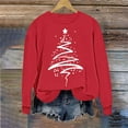 thumbnail image 2 of COM1950s Chandails en Molleton de Noël pour Femmes, Sweat à Capuche Imprimé de Noël pour Femmes, Col Rond Manches Longues, Hauts de Noël pour Femmes, Sweat à Capuche Femmes, Longs Chandails en Molleton pour Femmes, 2 of 5