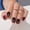 Vampire's Kiss, variant on Red Black Ombre Press Nails in Sultry,Glossy Short Square Nails,Double-Thick Soft Gel Tips,15 Sizes 30 count Full Set,Vampire's