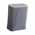 thumbnail image 3 of Cesta para la colada con ruedas, contenedor de almacenamiento plegable para artículos diversos con bolsa interior, cesta para ropa sucia para dormitor Gris, 3 of 8