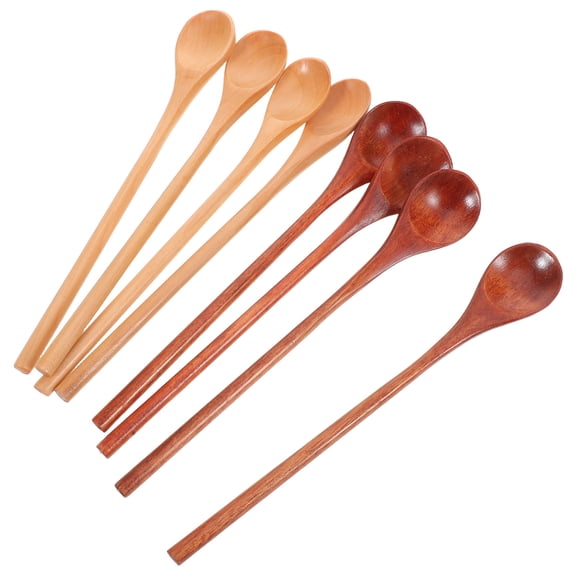 PAMINGONO Wooden Cooking Spoons Set, Assorted Colors, Natural Wood, Handles, Food Safe, Non-Scratch Kitchen Utensils