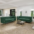 thumbnail image 6 of Sofa Couch for Living Room, 83" Modern PU Leather Sofa with Gold Legs, Upholstered Chesterfield Sofa 3 Seater Couches, Large Sectional Couch Deep Seat Sofa for Home, Office, Apartment Green, 6 of 6
