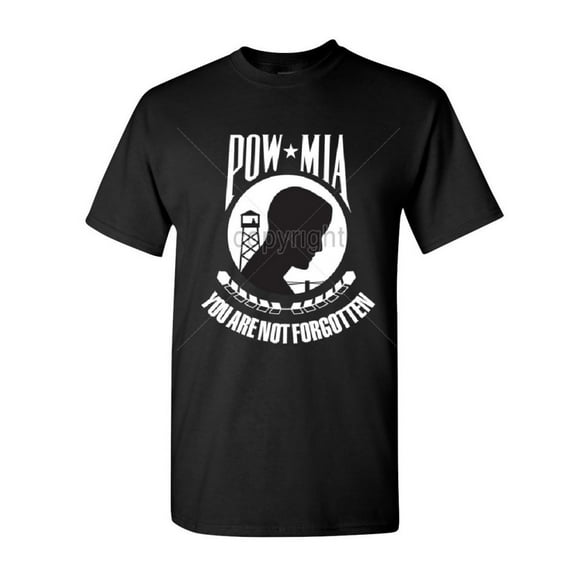 Tee Hunt POW MIA You are Not Forgotten T-Shirt Veteran's Day Patriot Men's Novelty Shirt