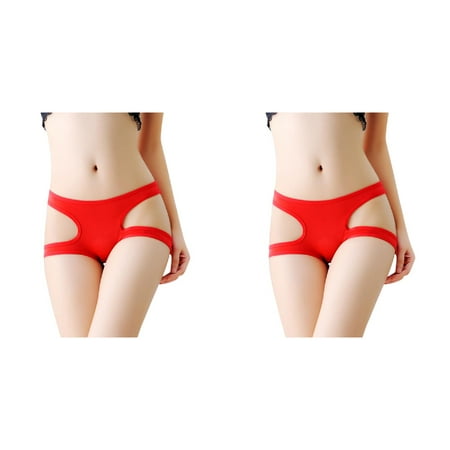 Wijhcboe 2 Pack Underwear Stockings for plus Size Women Lingerie Women Thong Bragas Sexy Womens Sexy Lingerie Corsets & Bustiers Panties Thong Word Pants Sheer Mini Skirt Lingerie Ladies Briefs Rhin