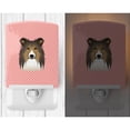 thumbnail image 2 of Caroline's Treasures BB1242CNL Checkerboard Pink Sheltie Ceramic Night Light, 6x4x3", multicolor, 2 of 2