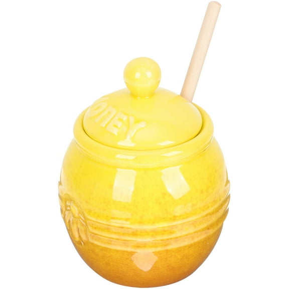 WHAMVOX  Honey Jar with Dipper Stick Storage Holder Honeypot Container