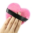 thumbnail image 6 of Unique Bargains 4 Pcs Loose Powder Puff Face Soft Heart Shape Puff Beauty Makeup Tool Short Plush Rose Red and Black, 6 of 6