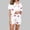 *White, variant on ClodeEU Women's Cute Bow Printed Short Sleeve Pajama Set, 2 Piece Button Up Matching Sleepwear Red,Womens Plus L