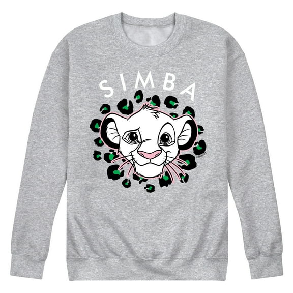 The Lion King - Cheetah Print - Simba - Men's Crew Neck Fleece Pullover