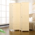 thumbnail image 2 of HOMCOM 6 Ft 4 Panel Room Divider, Folding Bamboo Privacy Screens, Natural, 2 of 10