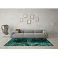 thumbnail image 3 of Ahgly Company Indoor Round Abstract Turquoise Blue Modern Area Rugs, 5' Round, 3 of 4