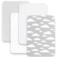 thumbnail image 3 of Juego de sábanas bajeras BaeBae Goods, paquete de 4 unidades, suave y transpirable, color gris, 3 of 8