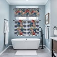 thumbnail image 4 of Independence Day Star Kitchen Curtains Valances and Tiers Set of 3 Red Blue American Flag Leaf Flower Blue Stripe Tier Curtains and Valance with Rod Pocket for Small Windows, 27.5"x36", 4 of 9