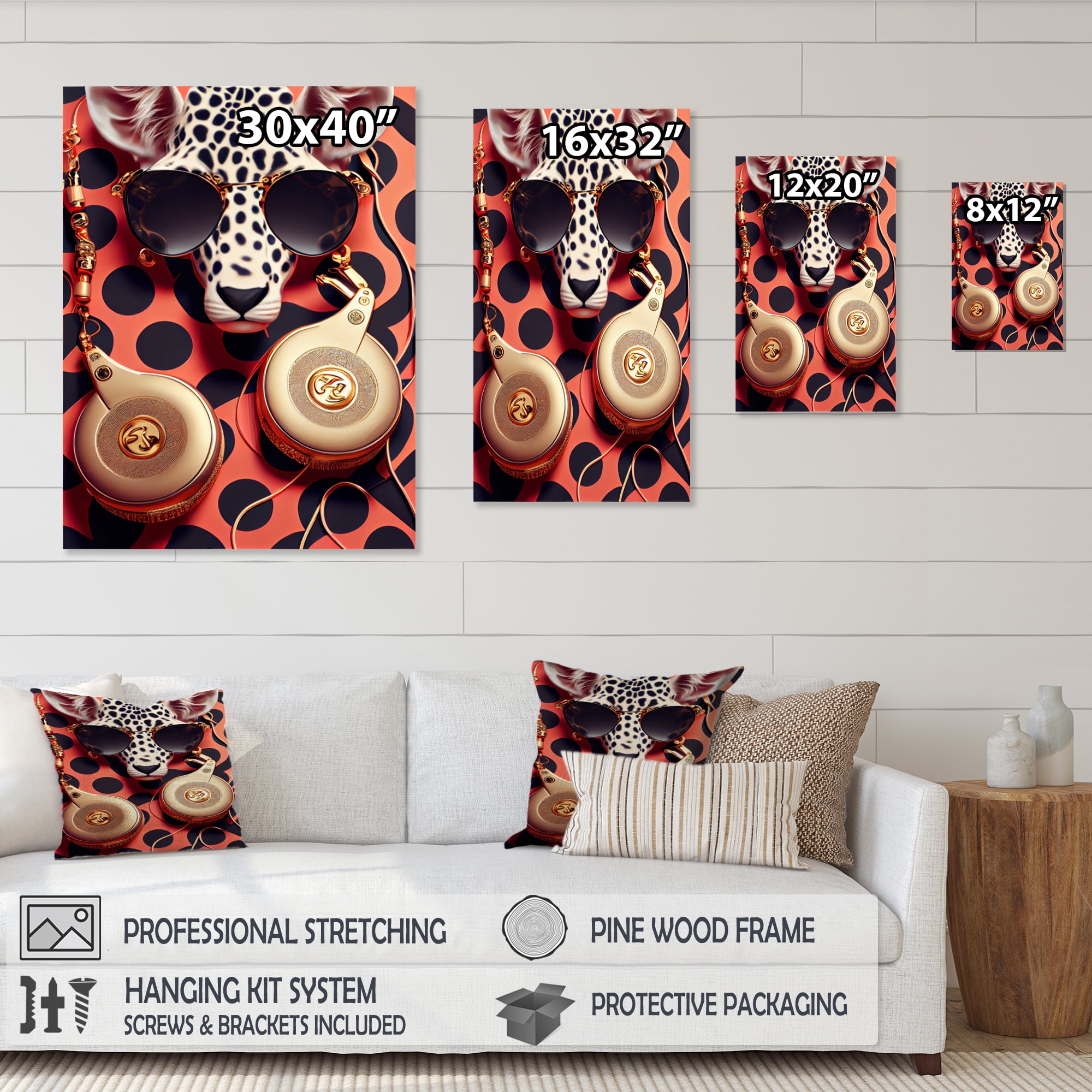 Designart Celebrity Fashion Girafe III Canvas Wall Art