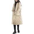 thumbnail image 3 of Jinhomg Maxi Puffer Coat for Women Lightweight Comfy Long Sleeve Quilted Jacket Fall Winter Casual Loose Open Front Down Coats with Big Pockets Fall Saving White XL, 3 of 10