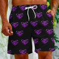 thumbnail image 2 of Penkiiy Men Drawstring Valentine's Day Love Print Beach Casual Trouser Shorts Pant 3XL Black, 2 of 9