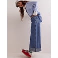thumbnail image 6 of Women'S Wide Leg Jeans Stretchy Straight Leg Jeans Buttoned Loose Denim Pants with Pocket  L, 6 of 8