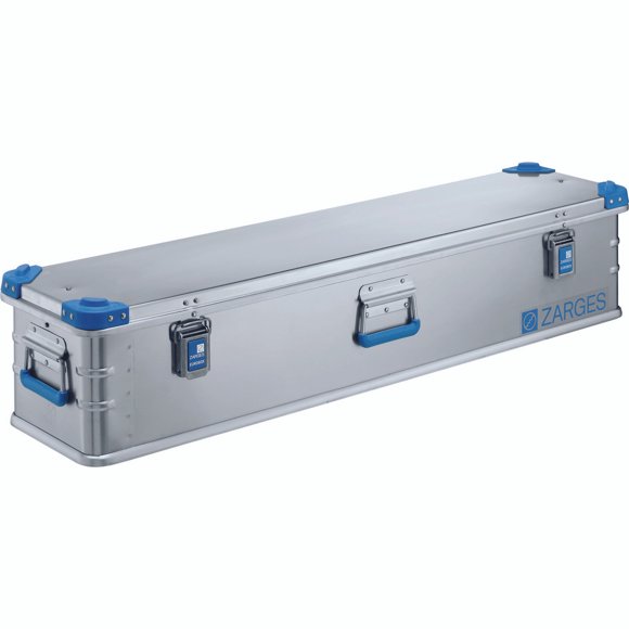 ZARGES Cargo Organizer 40710 Eurobox; Universal Box; Single Compartment; Aluminum; 2.224 Cubic Foot Capacity; With Sprung Drop Handles/Lid Holding Straps And Corner Beading