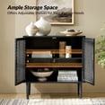 thumbnail image 4 of Tina's Home 32" Tall Farmhouse Black Accent Cabinet with LED Lights, 2 Doors Hollow Carved Design, for Living Room, Entryway, Dining Room, 4 of 8