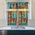thumbnail image 3 of Kitchen Curtains 36 Inch Short - 3 Panel Set, Rod Pocket Window Curtain with Tropical Leaf Botanical Print, 100% Polyester for Farmhouse, Cafe, Kitchen, Bedroom, Easy Wash, 3 of 6