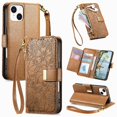 thumbnail image 1 of Flip Case for FOXDOCK iPhone 14 Full Protection Gift Choice Wallet Function Floral Embossed Kickstand Viewing, 1 of 6