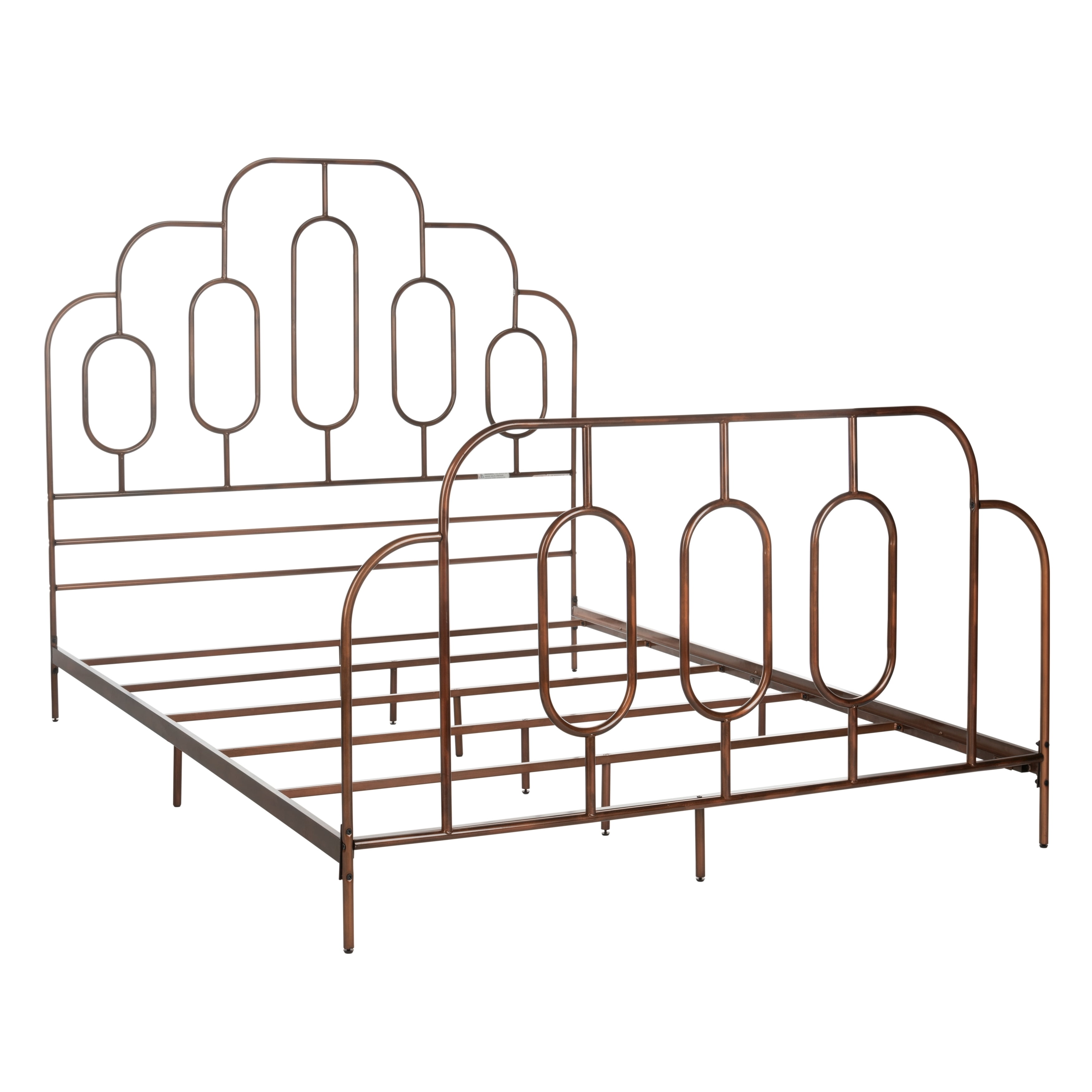 SAFAVIEH Paloma Metal Retro Bed Frame, Queen, Antique Bronze