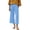 Light Blue, variant on Womens Pants Casual,Pants for Women,Fashion Linen Ankle Pants Solid Color Elastic Waist Straight Navy