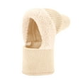 thumbnail image 5 of Bibifish Womens Scarf Hat One Piece Rib Knit Pattern Winter Warm Fleece Lined Scarf Hat Thermal Knitted One Piece Hat And Neck Warmer, 5 of 5