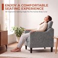 thumbnail image 4 of TLSUNNY Accent Chair, Reading Chair Armchair , Mid Century Upholstered Comfy Chair for Apartment, Living Room, Waiting Room, Dark Gray, 4 of 9