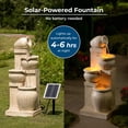 thumbnail image 4 of Teamson Home Outdoor 4-Tier Cascading Bowl Water Fountain with LED Lights, Solar-Powered & Adjustable Flow Rate, Natural, 4 of 12