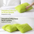 thumbnail image 2 of REGALWOVEN Set of 2 Throw Pillow Covers, Soft Fluffy Cushion Covers Double Sided Plush Pillow Covers Green 16" x 16", 2 of 5