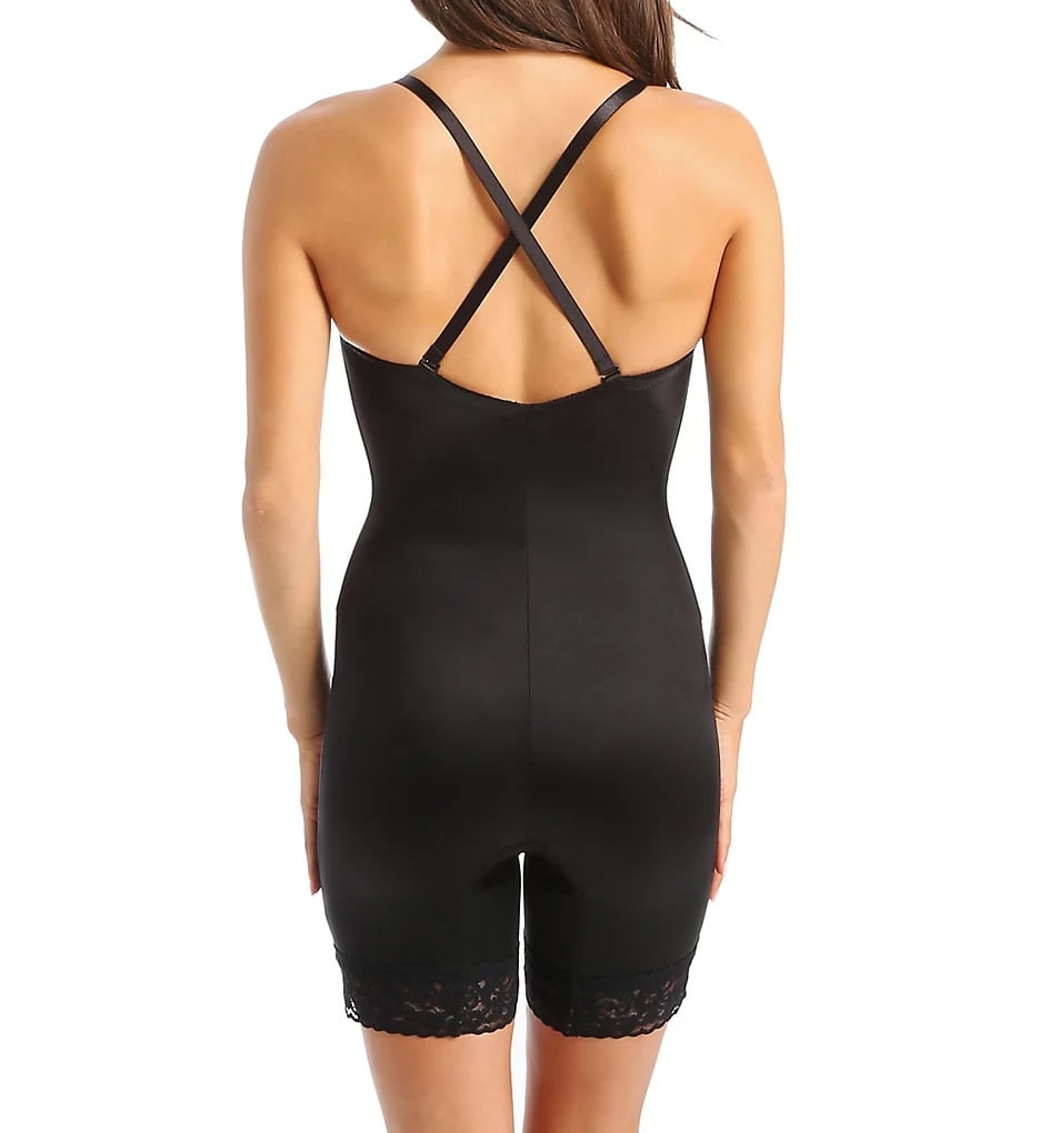 Women's Va Bien 1294 Strapless Low Back Long Leg Bodysuit (Black