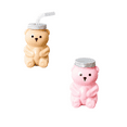 thumbnail image 5 of Bear Glass Cup,Cute Bear Glass Cup with Straw, Bear Coffee Tumbler Jar,Coffee Beer Wine Cocktail Drinks Glassware, Unique Bear Shaped Cups, For Home Bar, Kitchen, Restaurant, Party(2PCS-A), 5 of 5