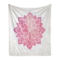 thumbnail image 1 of Pink Mandala Soft Flannel Fleece Throw Blanket, Watercolor Prehistoric Style Yoga Mandala with Lotus Leaves Art, Cozy Plush for Indoor and Outdoor Use, 50" x 70", Baby Pink Blush, by Ambesonne, 1 of 6