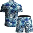 thumbnail image 3 of Up To 50% Off Summer Saving Clearance Axiiglly Hawaiian Shirt for Men Casual Button Short Sleeve Shirts Set Floral Printed Shorts Beach Tropical Matching Hawaiian Outfits, 3 of 8