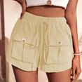 thumbnail image 5 of Abcnature Plus Size Short, Womens Athletic Short, Fashion Women Sweat Short, Summer Casual Loose Pocket Solid Pockets High Waist Short, Comfy Beach Short, Yoga Pants, Cycling Sport Short Beige 3XL, 5 of 5