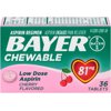Bayer Chewable Low Dose 'Baby' Aspirin 81 mg Tablets Cherry 36 Tablets (Pack of 4)