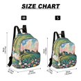 thumbnail image 3 of JIALIOU Mini Backpack Purse for Women Quilted Casual Daypack Small Travel Shoulder Bag, Hillside with Wildflowers and Houses, 3 of 7