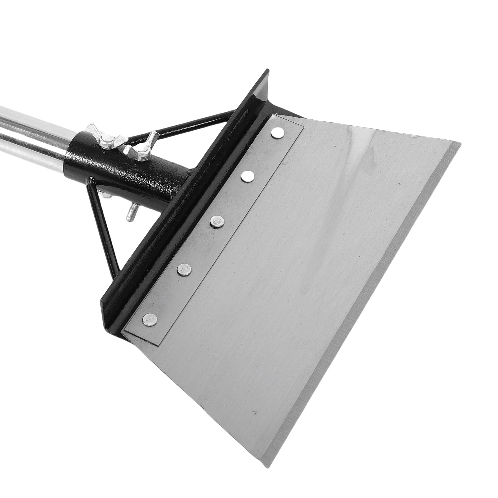 NFTIGB Multifunctional Garden Cleaning Flat Shovel Heavy Duty Steel Tool with Adjustable Handle for Weeding & Ice Removal (9.1x3.9x63.0 in / 23x10x160 cm)