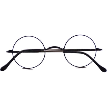 Agstum Pure Titanium Retro Round Gold Eyeglasses Frame without Nose Pads