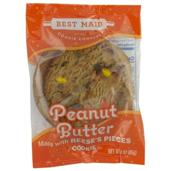 Best Maid Individually Wrapped Peanut Butter with Reese Pieces Cookie, 3 Ounce -- 144 per case.