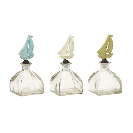 Creative Glass Metal Stopper Bottle 3 Assorted