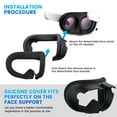 thumbnail image 3 of husxh 2 in 1 Silicone Facial Interface & Face Cover Pad Lightproof With Lens Protector Face Pad Mask & Face Cushion Sweatproof Washable Replacement for Meta/Oculus Quest 3 VR Accessories, 3 of 9