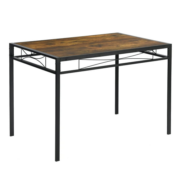 Mesa de Comedor para 4 Personas, 110 x 70 x 75 CM, Estilo Retro Diseño Minimalista Industrial para Comedores Cocina Condominios Fiesta Cafe Spcae Pequeña, Marrón
