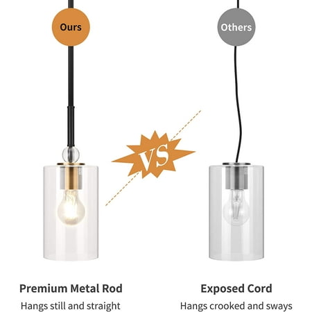 Ul Glass Pendant Light With Led Bulb Plannu Adjustable Height Antique Brass Hanging Fixture Modern Gold For Kitchen Island Canada Ul Glass Pendant Light With Led Bulb, Pendant Lighting For Kitchen Island Height