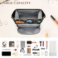 thumbnail image 3 of Wavy Quilted Cosmetic Bag Large-Capacity Travel Toiletry Organizer Includes 9-Piece Portable Travel Bottle Set Spooky Halloween Fabric, 3 of 6