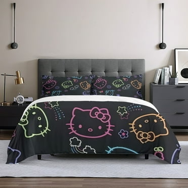 hello kitty Queen Comforter Set, 3pcs Bedding Sets Queen, All Season Lightweight Blanket Quilt 60x80 Inch