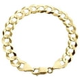 thumbnail image 2 of Genuine 14K Yellow Gold 9.50mm Solid Plain Curb Cuban Link Bracelet 8 Inch, 2 of 7