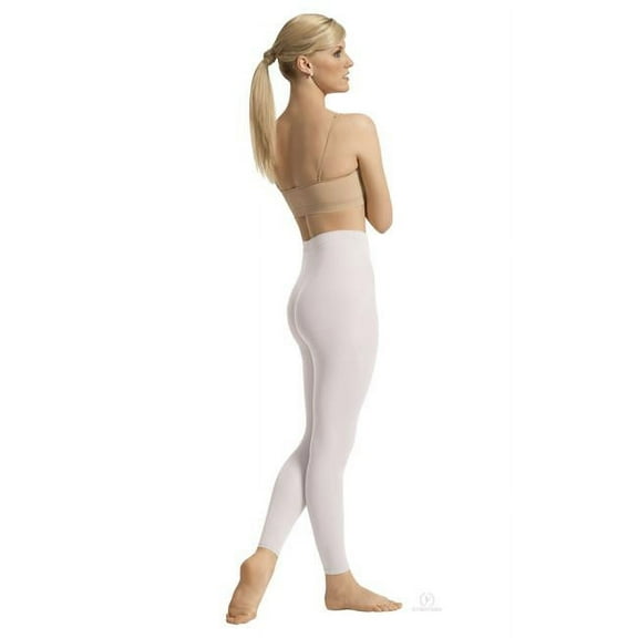 212-W-L-XL Intimates Adult Non-Run Footless Tights, White - Large & Extra Large