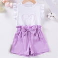 thumbnail image 2 of Toddler Outfits for Girls, Baby Girls Clothing Set Cute Cartoon Printed Short Sleeve Shorts 1T 2T 3T 4 T Baby Girls Summer Two Piece Set, 2 of 6